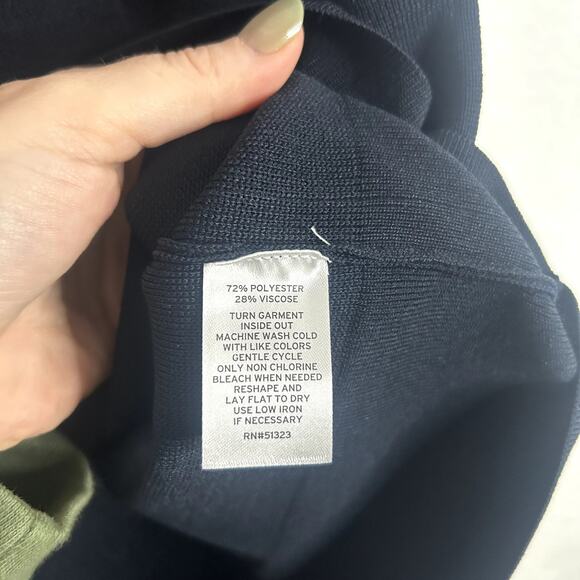 Halogen Lapel Collar Sweat Vest Womens Size Large Navy Depths NWT NEW - Picture 5 of 8